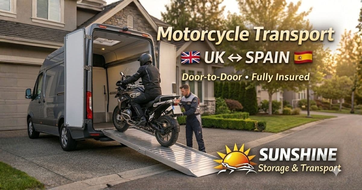 Motorcycle transport to Malaga